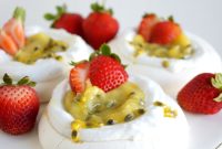 Mini Vegan Pavlovas with Coconut Cream & Passionfruit Curd