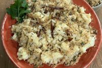 Crispy Smashed Cauliflower with Garlic Pangrattato Breadcrumbs