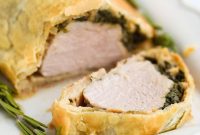 Crispy Pork Wellington with Mushroom Duxelles and Puff Pastry