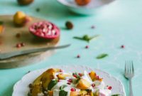 Peach, Yogurt & Pomegranate Salad with Honey-Lime Dressing