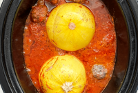 Slow-Cooker Spaghetti Squash with Juicy Meatballs