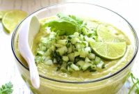 Chilled Thai Cucumber and Avocado Soup with Crisp Cucumber Relish