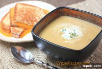 Creamy Butternut Squash Soup with Marsala, Crispy Bacon & Thyme