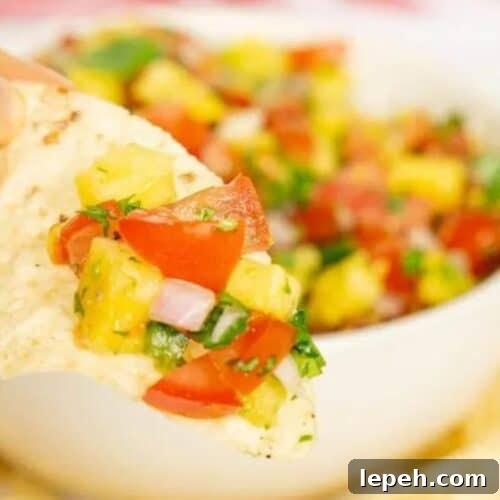 chip with pineapple pico de gallo.