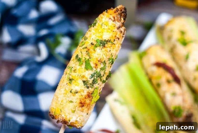 Mexican street corn on a stick.