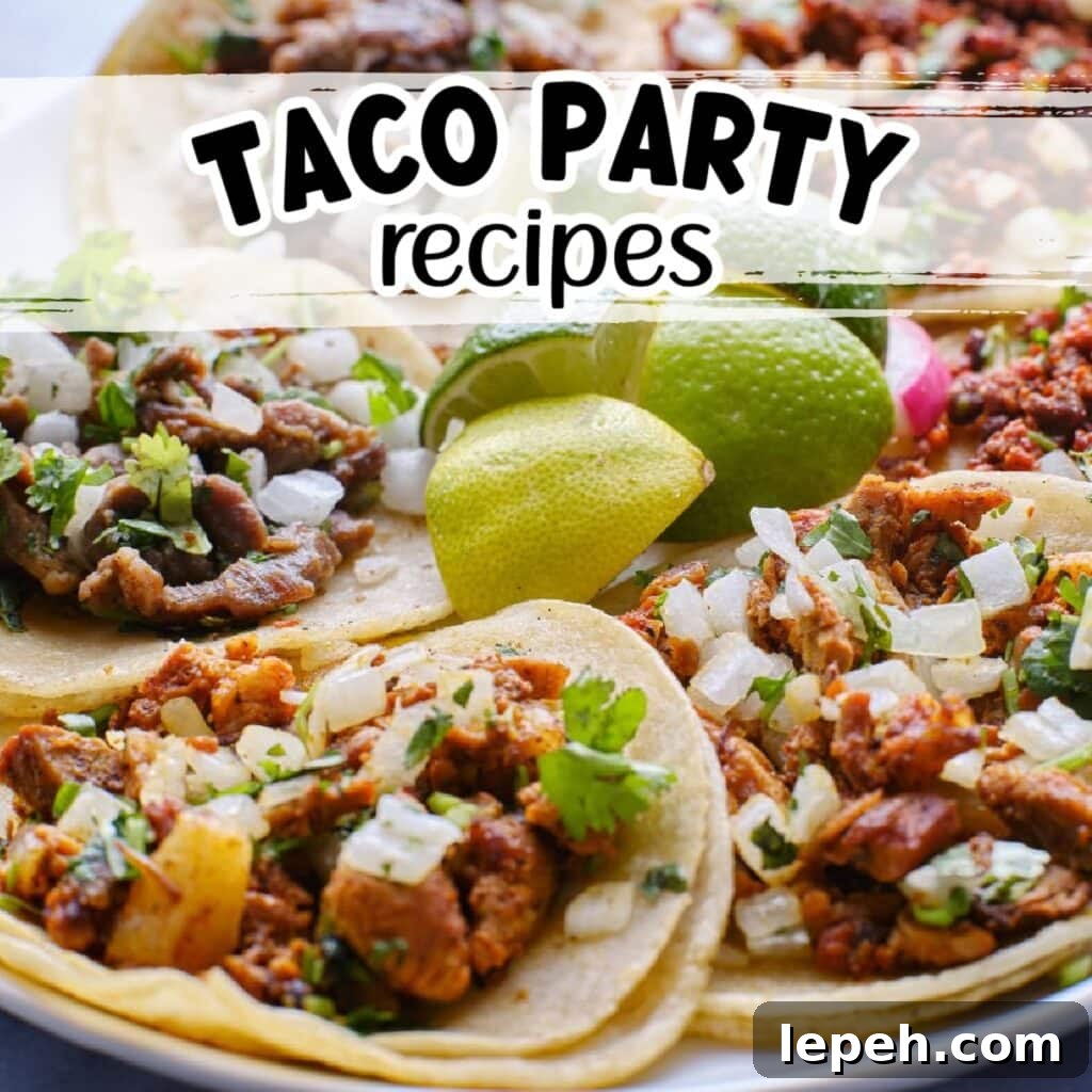 Plate of meat tacos with lime wedges with text overlay.