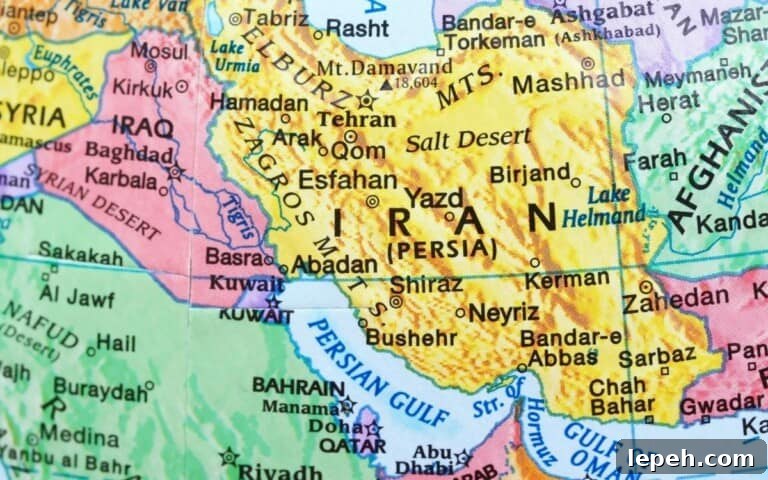 map of Iran (Persia)