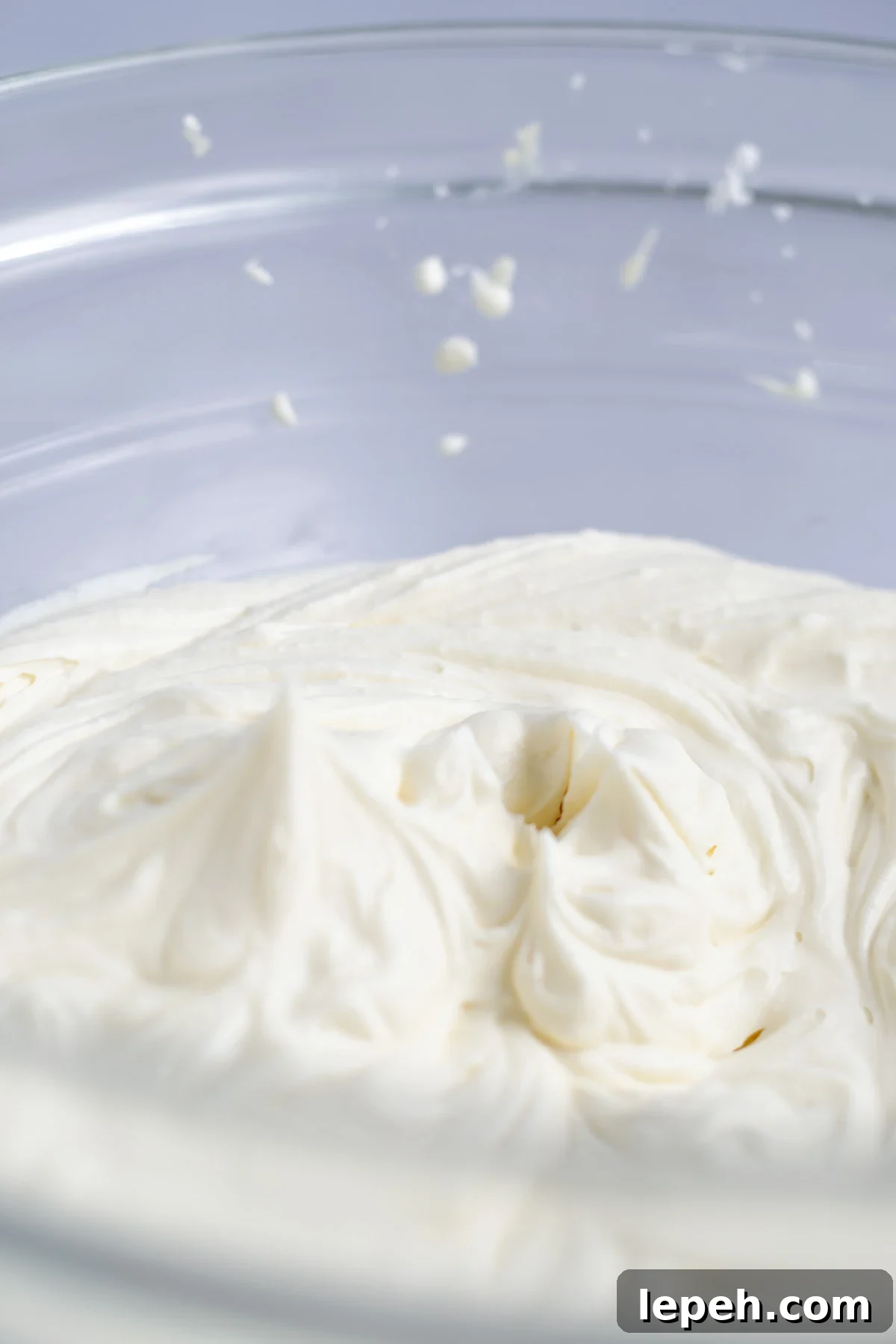 whipped cream added to confectioners' sugar and whipped to stiff peaks
