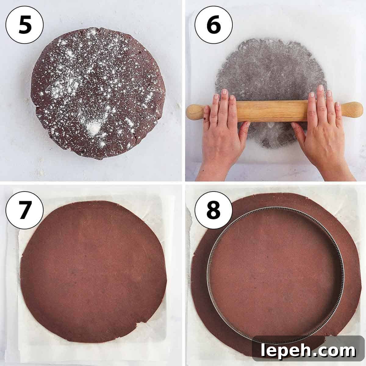 Process Shot Collage: rolling the pastry.