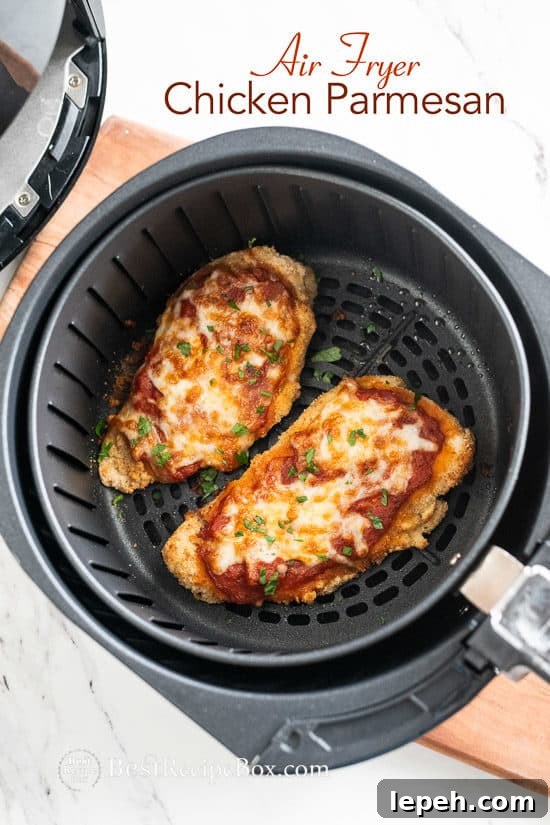 Air Fryer Chicken Parmesan Recipes in a basket 