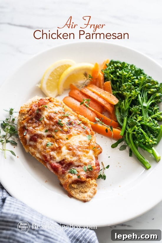 Air Fryer Chicken Parmesan Recipes on a plate 