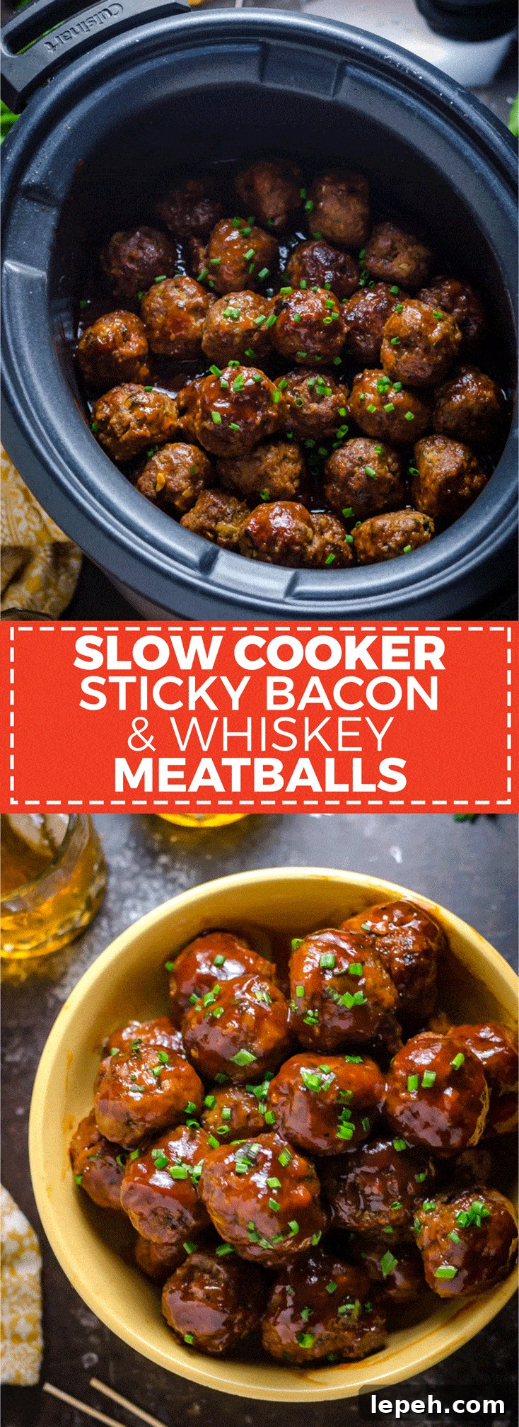 Slow Cooker Sticky Bacon & Whiskey Meatballs. These easy-to-make meatballs are smoky, sweet, and perfect for a party. | hostthetoast.com