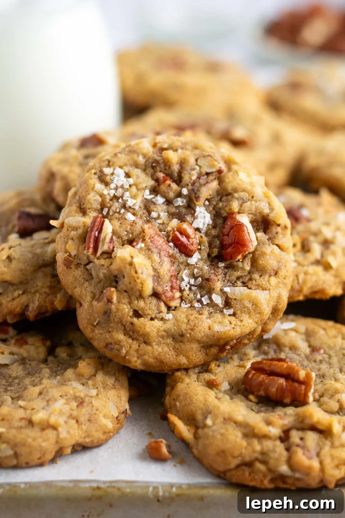 pile of coconut pecan cookies