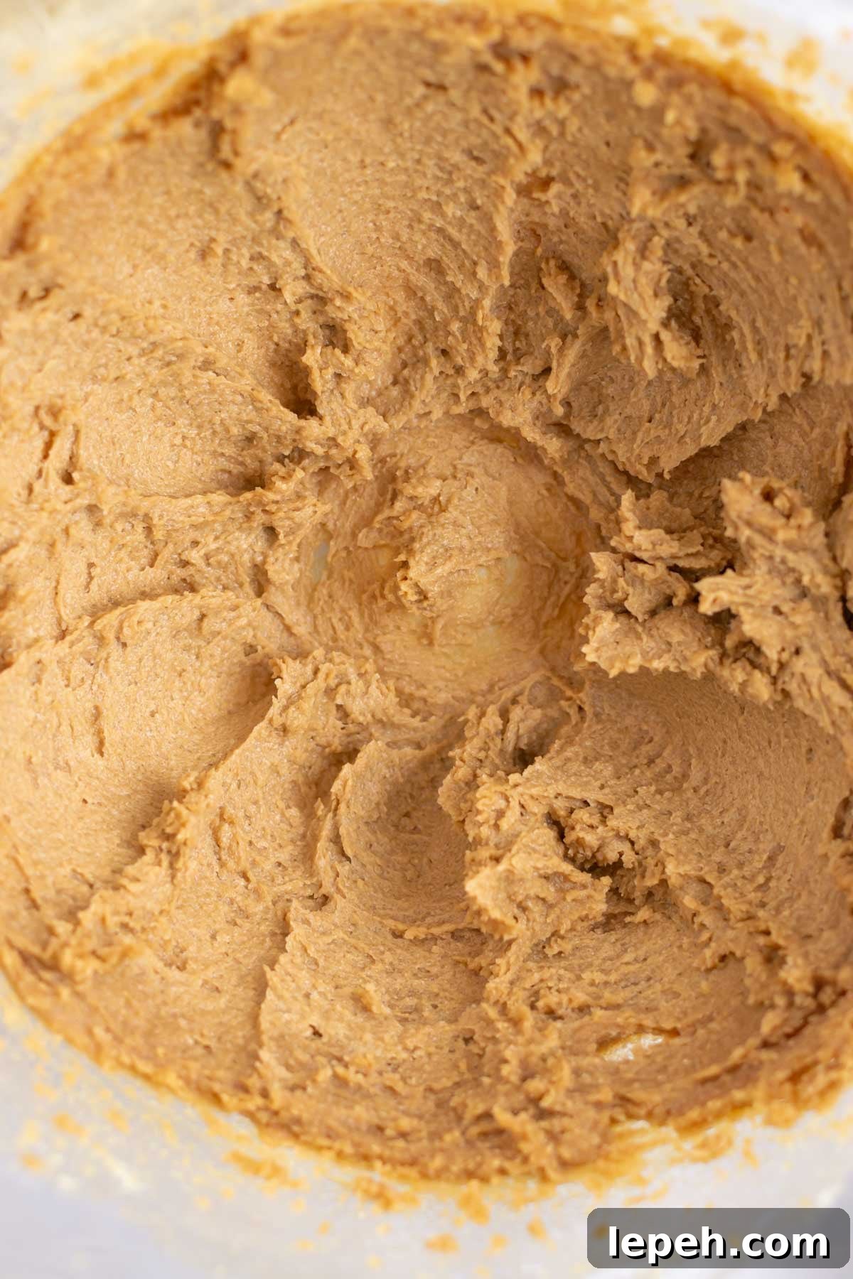 butter, brown sugar, kosher salt and baking soda creamed in a mixing bowl