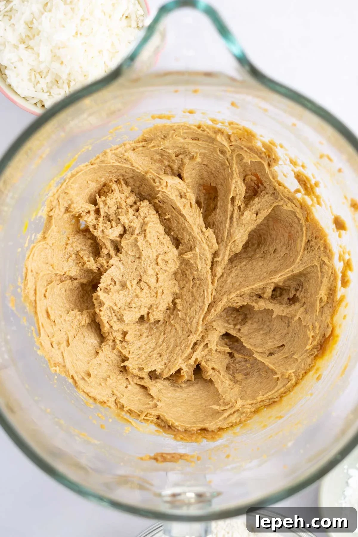 cookie dough before coconut and pecan is added
