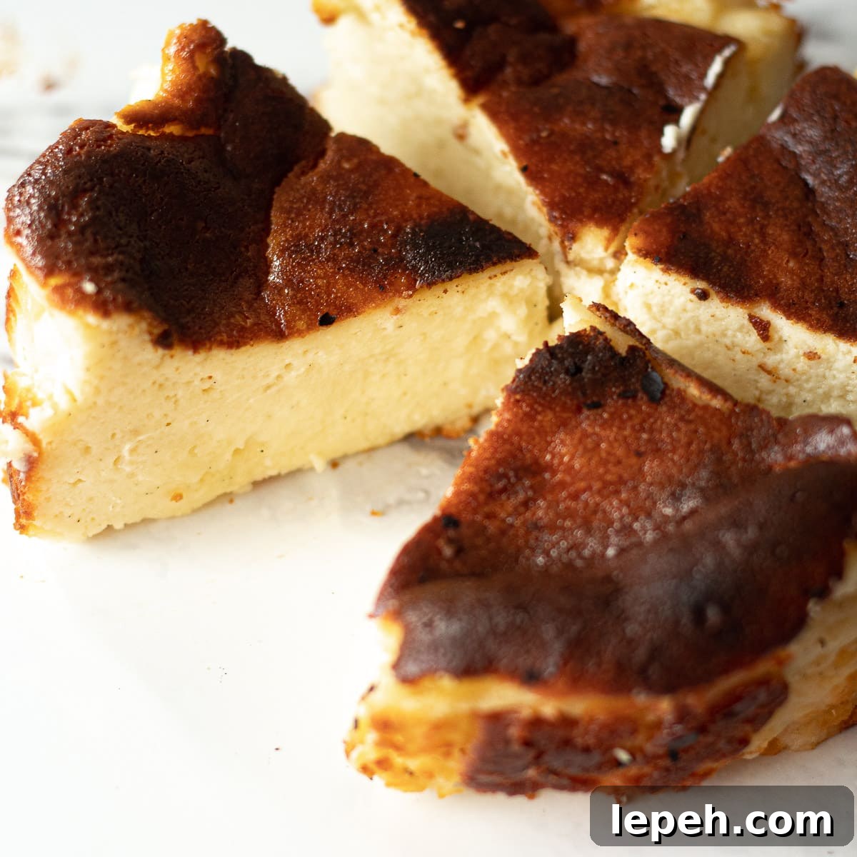 cut mini basque cheesecake
