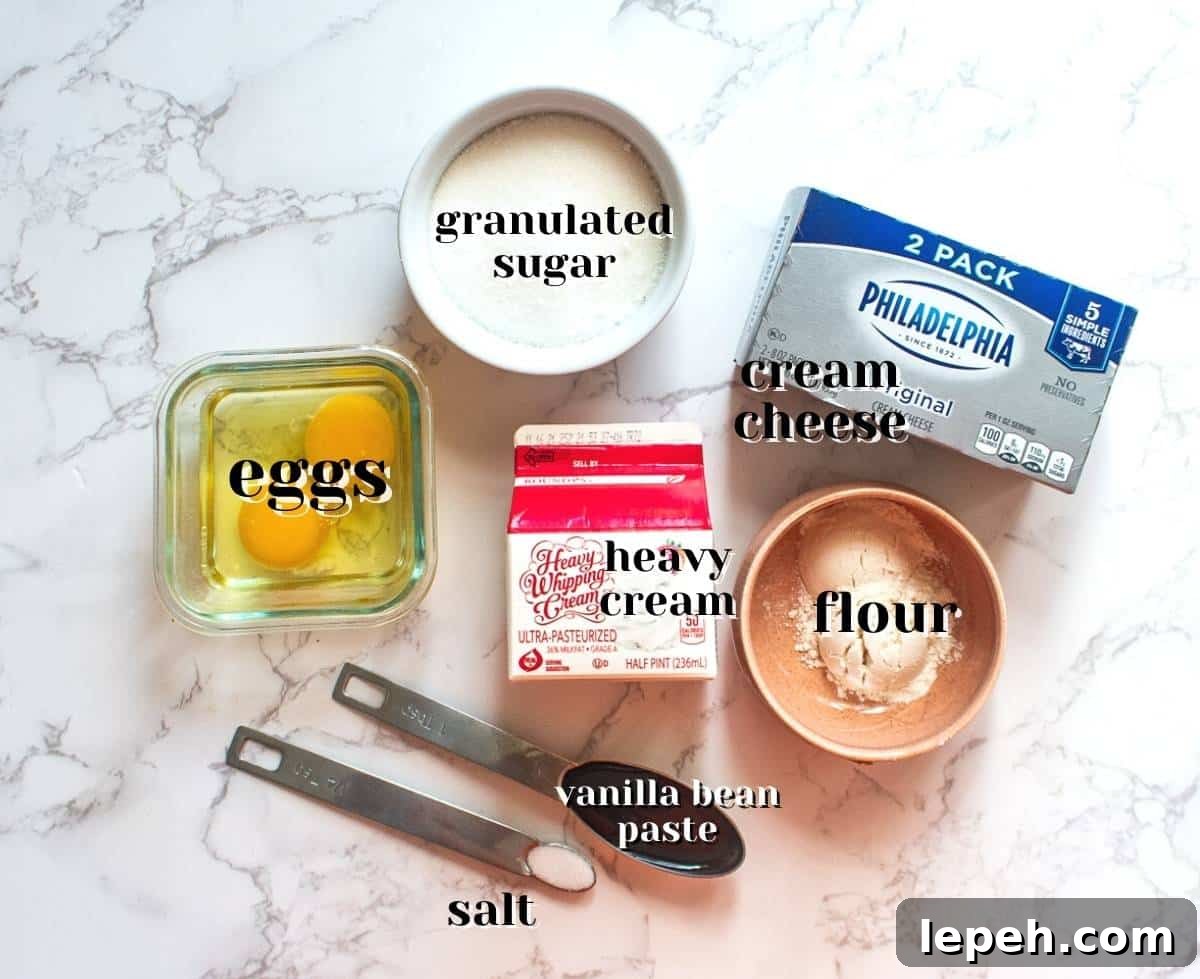 ingredients for mini burnt cheesecake recipe
