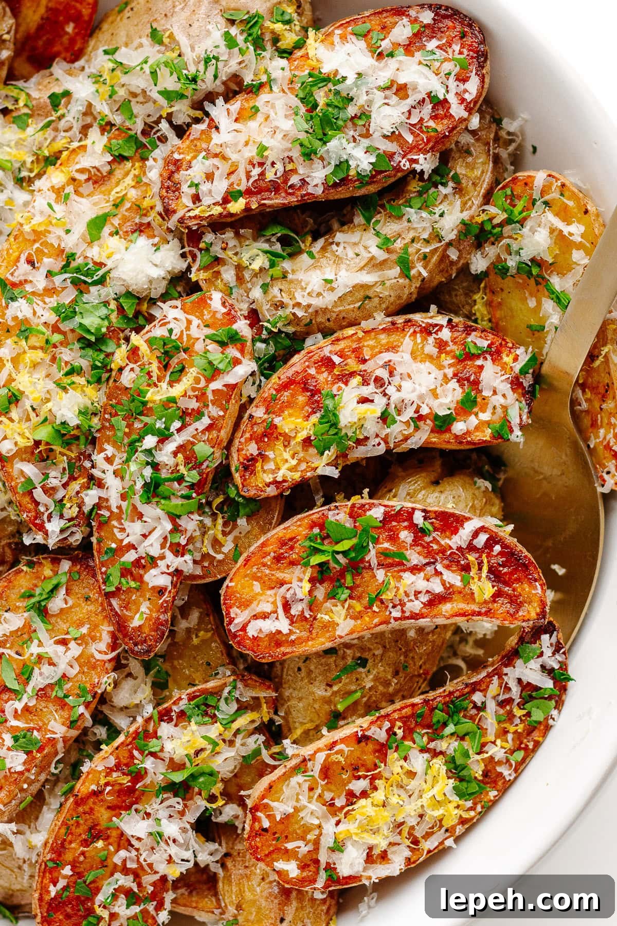 Roasted fingerling potatoes with truffle and parmesan.