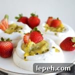 mini vegan pavlovas with coconut cream and passionfruit curd | The Baking Fairy #FreakyFruitsFriday