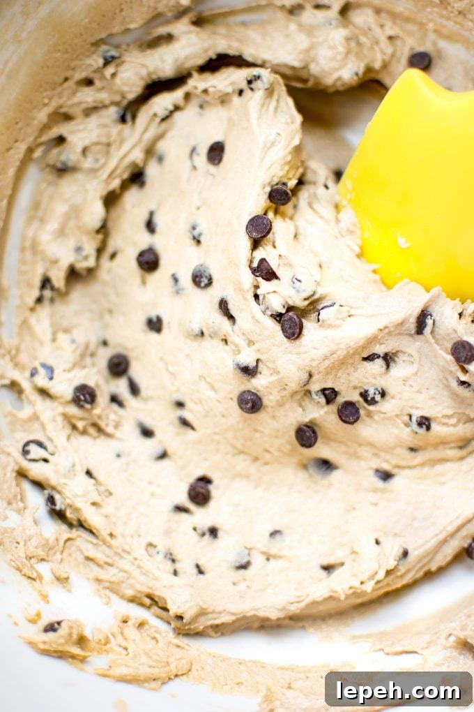 close-up of vegan cookie dough frosting