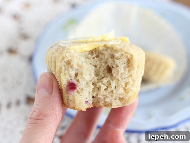 Fluffy texture of low sugar, gluten-free muffin
