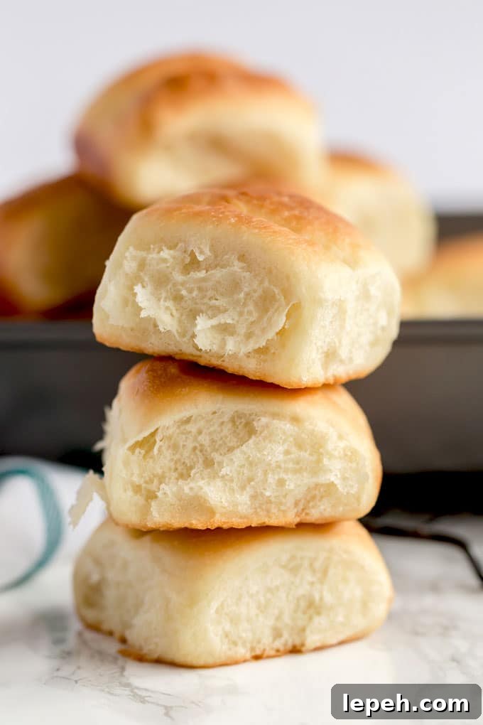 3 bread rolls stack on top of each other 