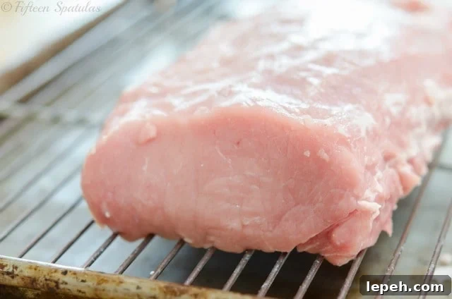 Pork Loin shown lying Flat when you Don't Tie it