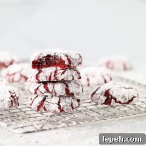 square image of a red crinkly cookie