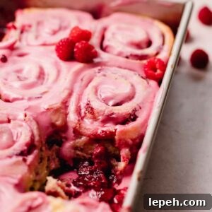 raspberry rolls with gooey filling