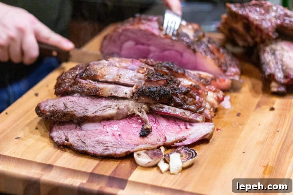 sliced prime rib roast