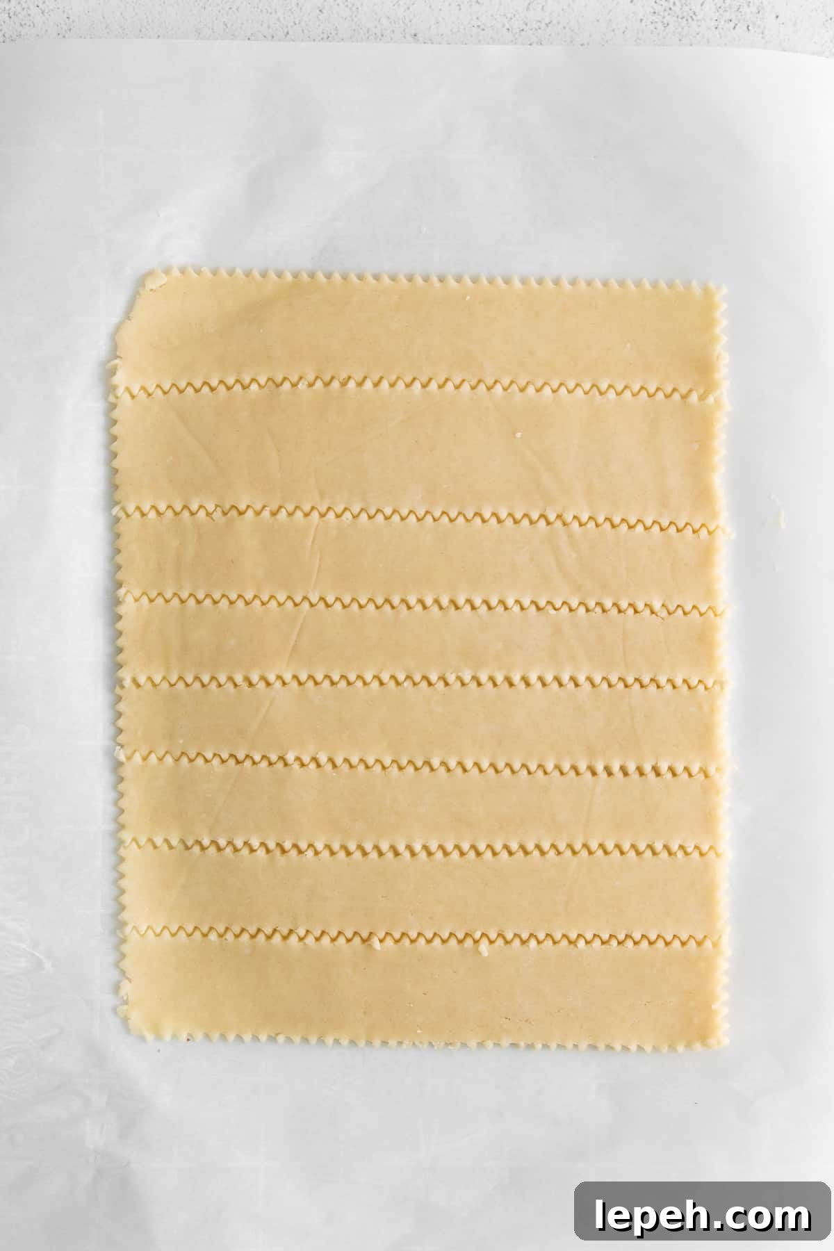 dough sliced.