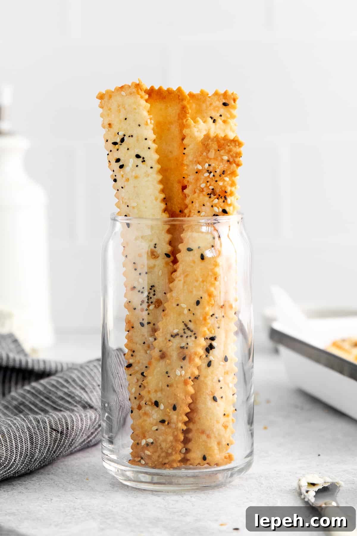 cheese crackers in jar.