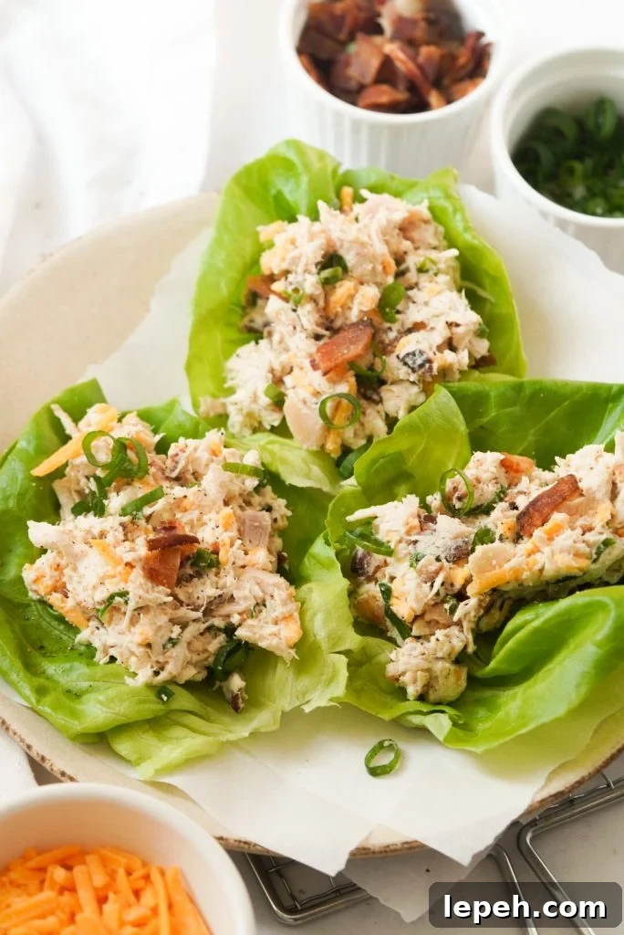 bacon ranch chicken salad lettuce wraps
