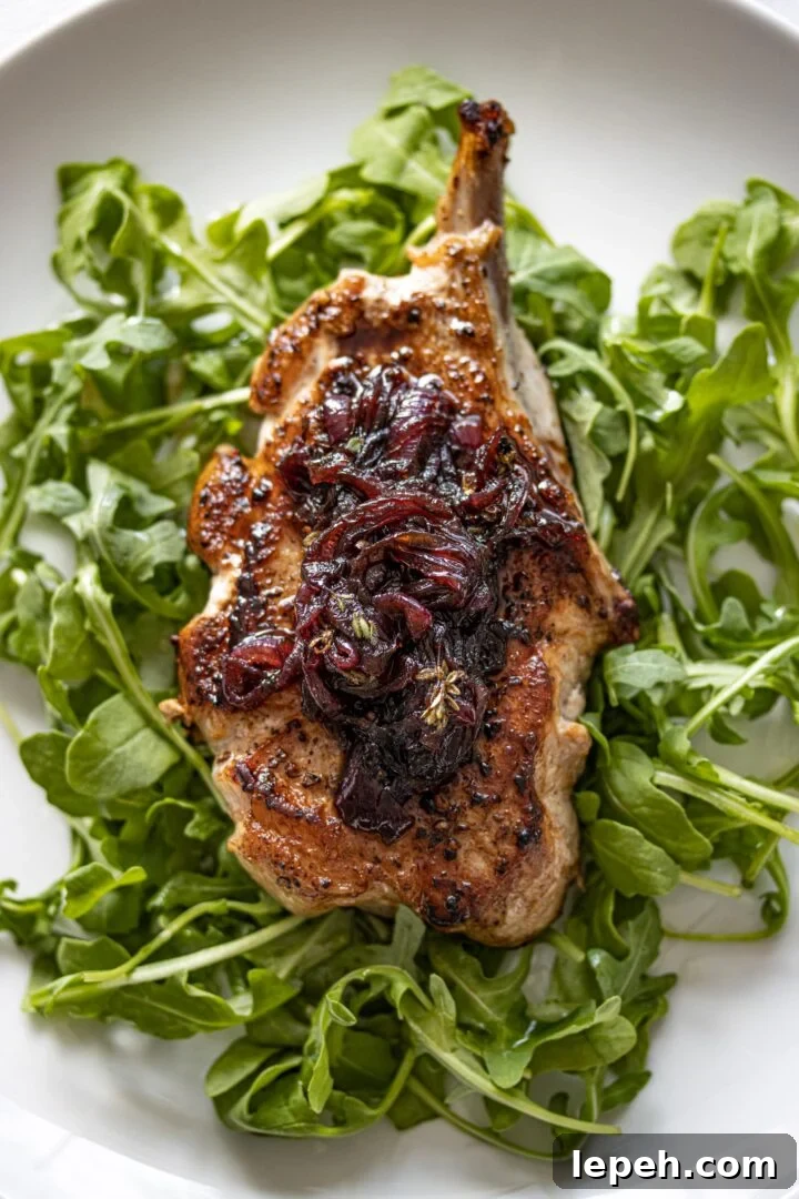 Pork chops with balsamic caramelized onions