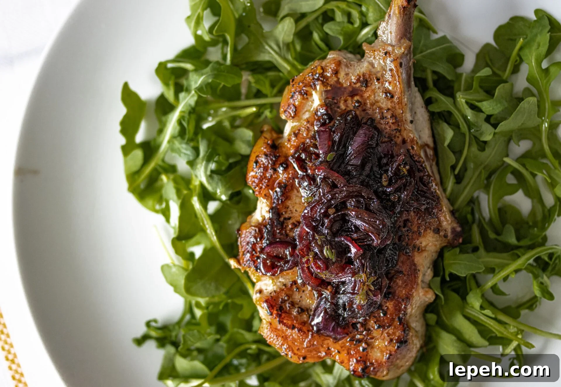 Pork chops with balsamic caramelized onions