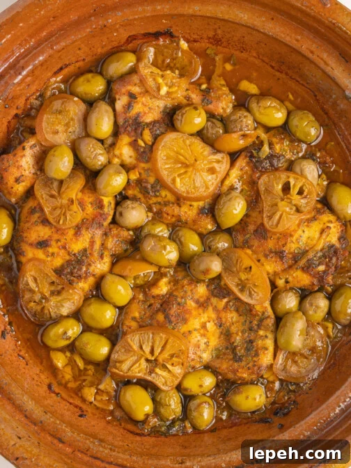 a chicken tagine on a white counter