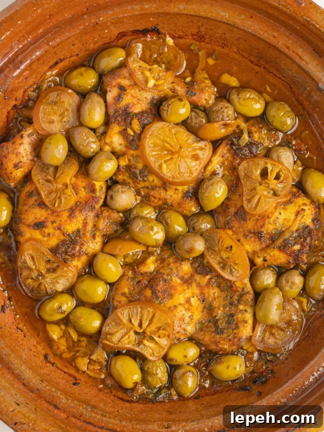 a chicken tagine on a white counter