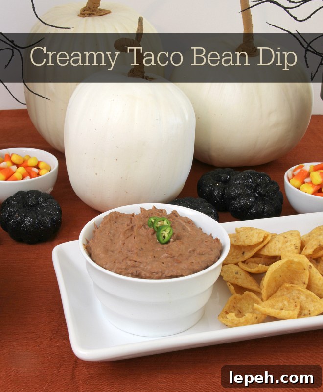 Creamy Taco Bean Dip {3 Ingredients & Gluten Free}