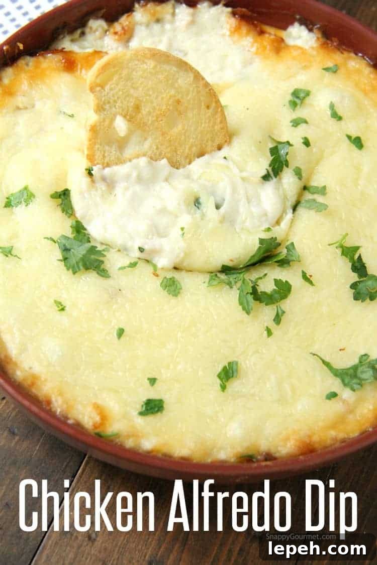 Chicken Alfredo Dip from scratch in baking dish
