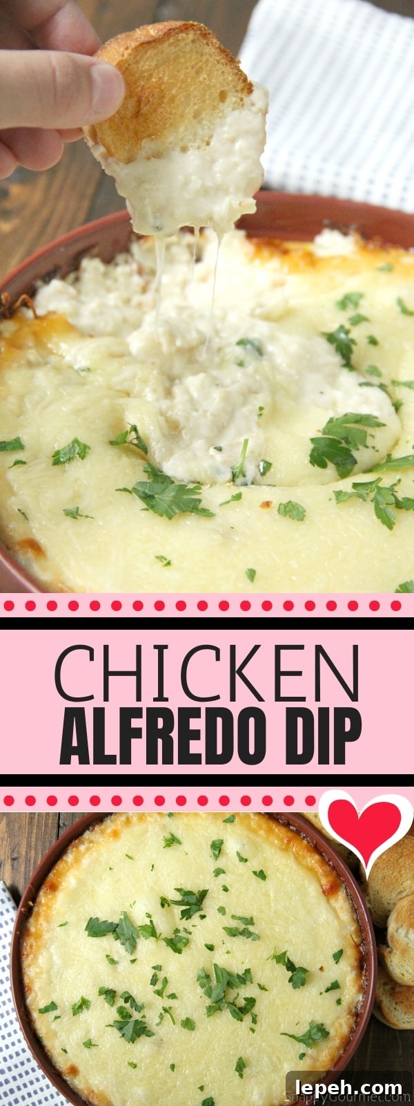 Chicken Alfredo Dip collage