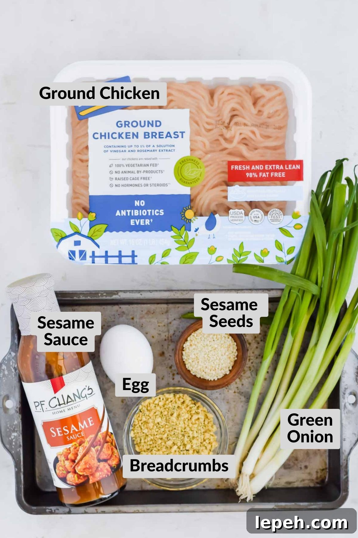 ingredients for asian chicken meatballs.