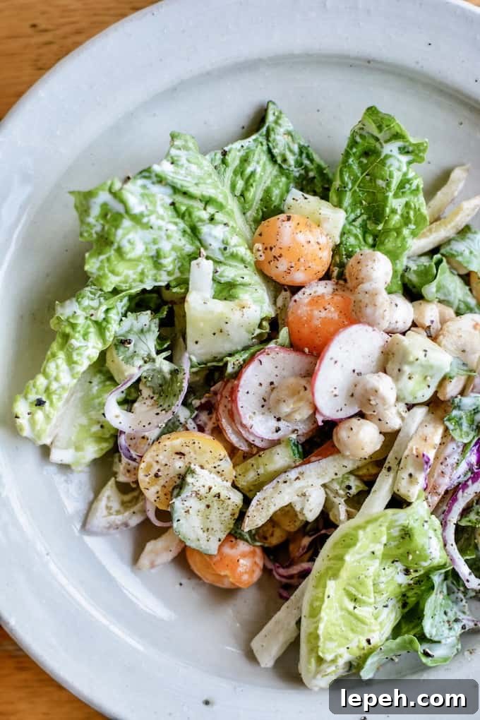 Hidden Valley Ranch Restaurant Style Ranch Dressing pulls together all the crunchy ingredients in this Mexican Chopped Salad.
