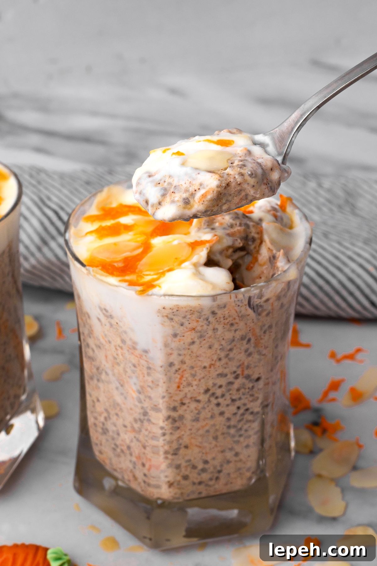 Carrot Cake Chia Pudding with Cottage Cheese