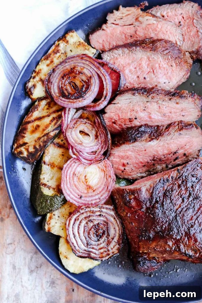 Tri tip on plate