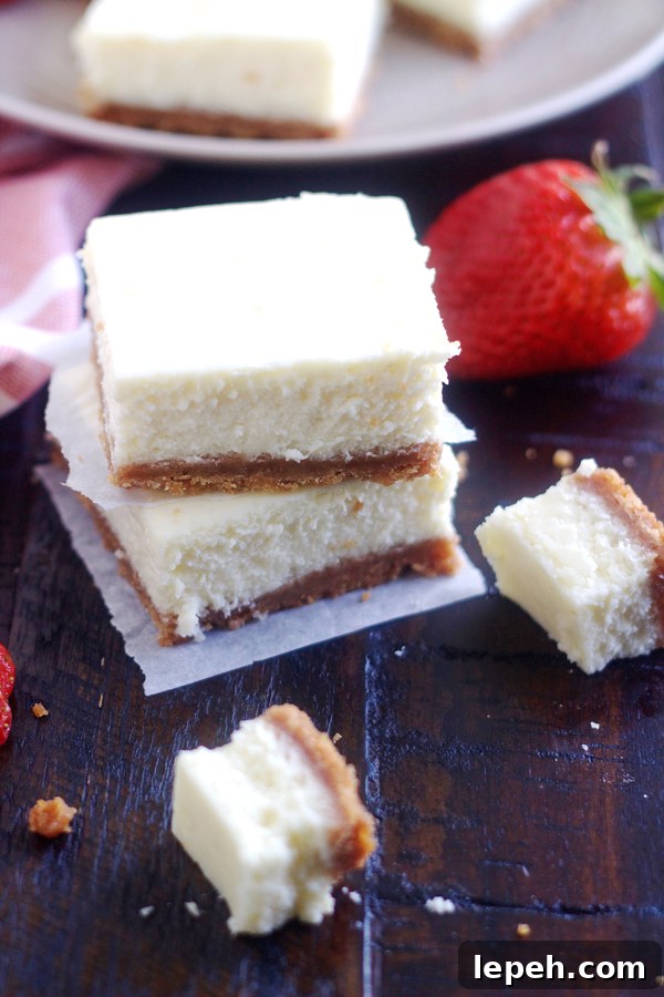 Close up of a cheesecake bar