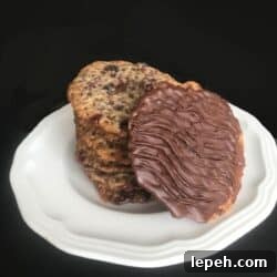 florentine cookies on a small white plate