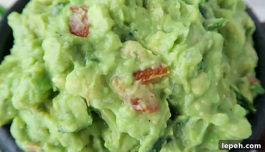 close-up of authentic guacamole