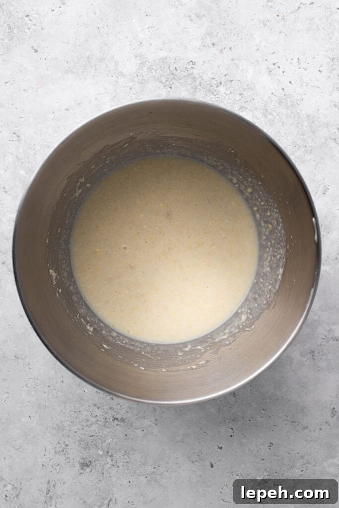 gluten free pancake batter in a bowl