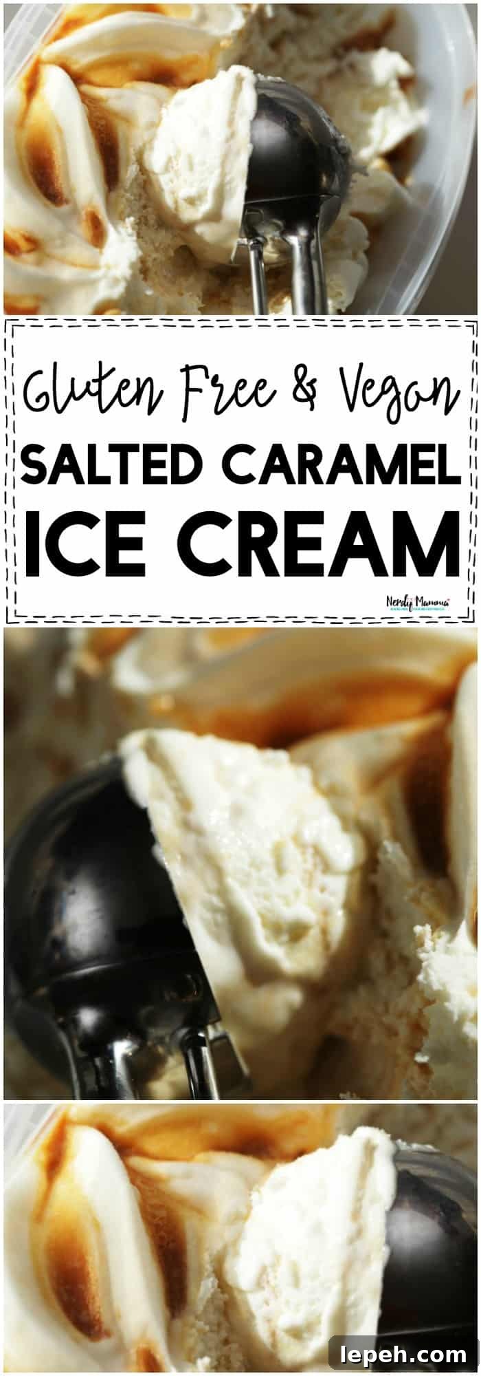 This recipe for vegan and gluten-free salted caramel ice cream is so EASY! I love it!