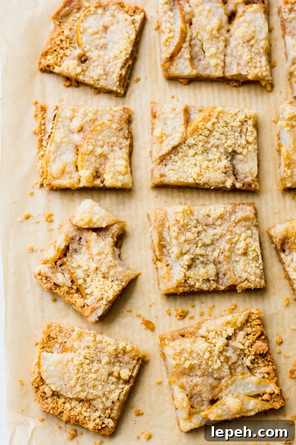Pear crumble bars.